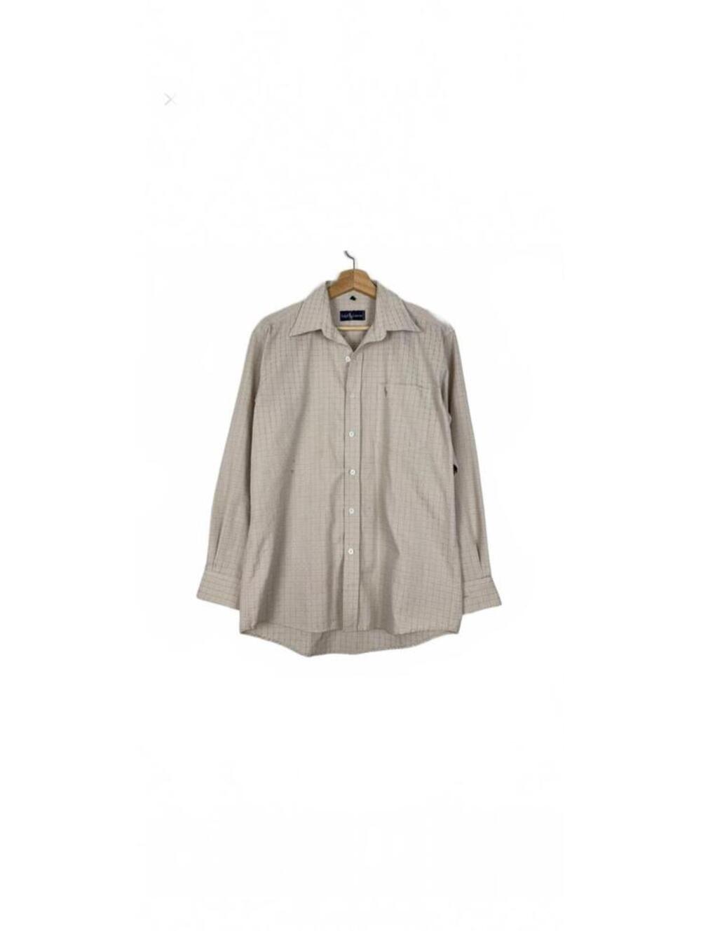 Ralph Lauren Beige Windowpane Check Button Down Shirt Mens M